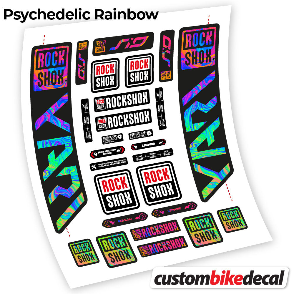 Psychedelic  Rainbow decal for Rock Shox Yari 2021 fork – bike sticker vinyl