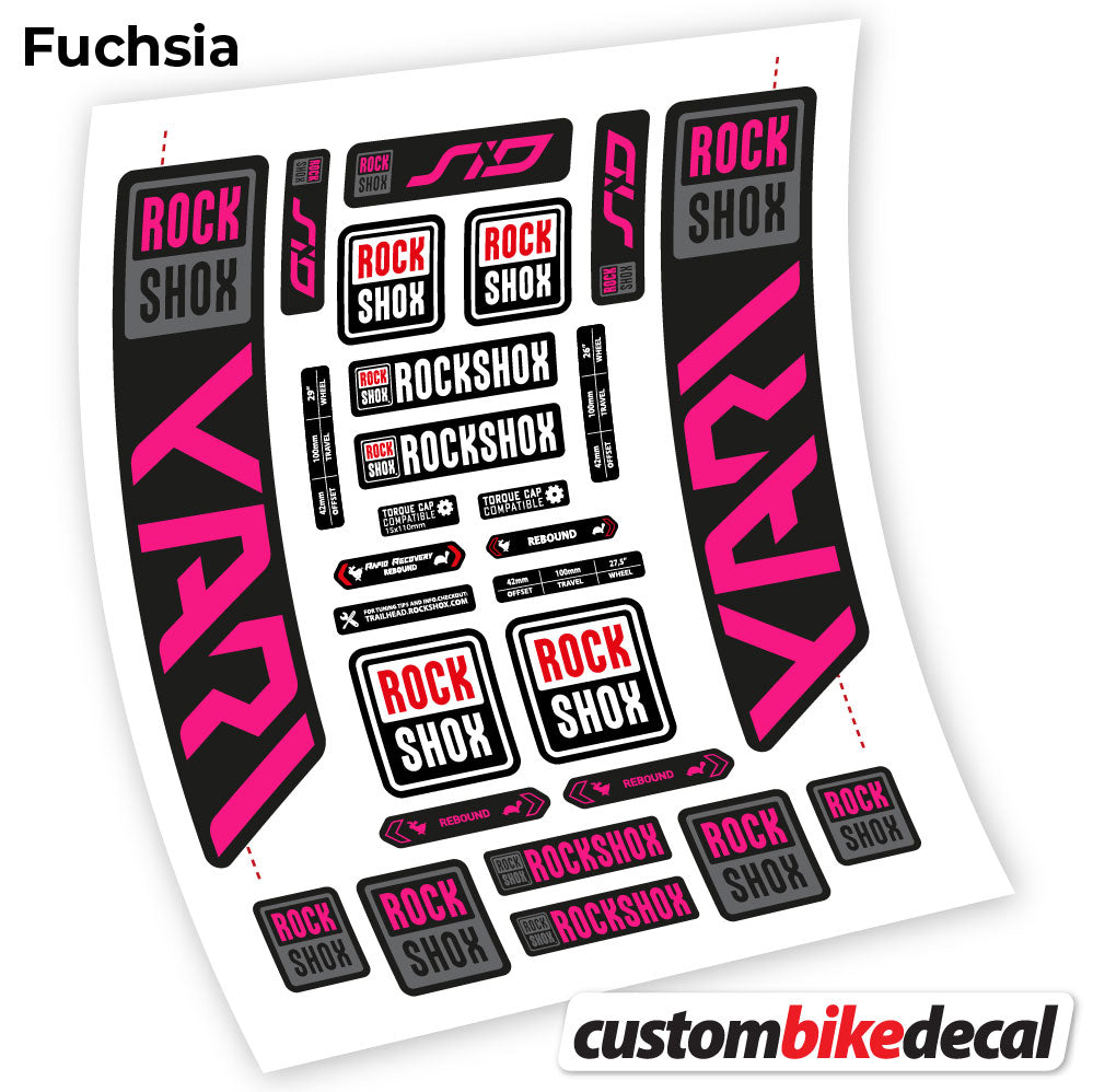 Fuchsia decal for Rock Shox Yari 2021 fork – bike sticker vinyl