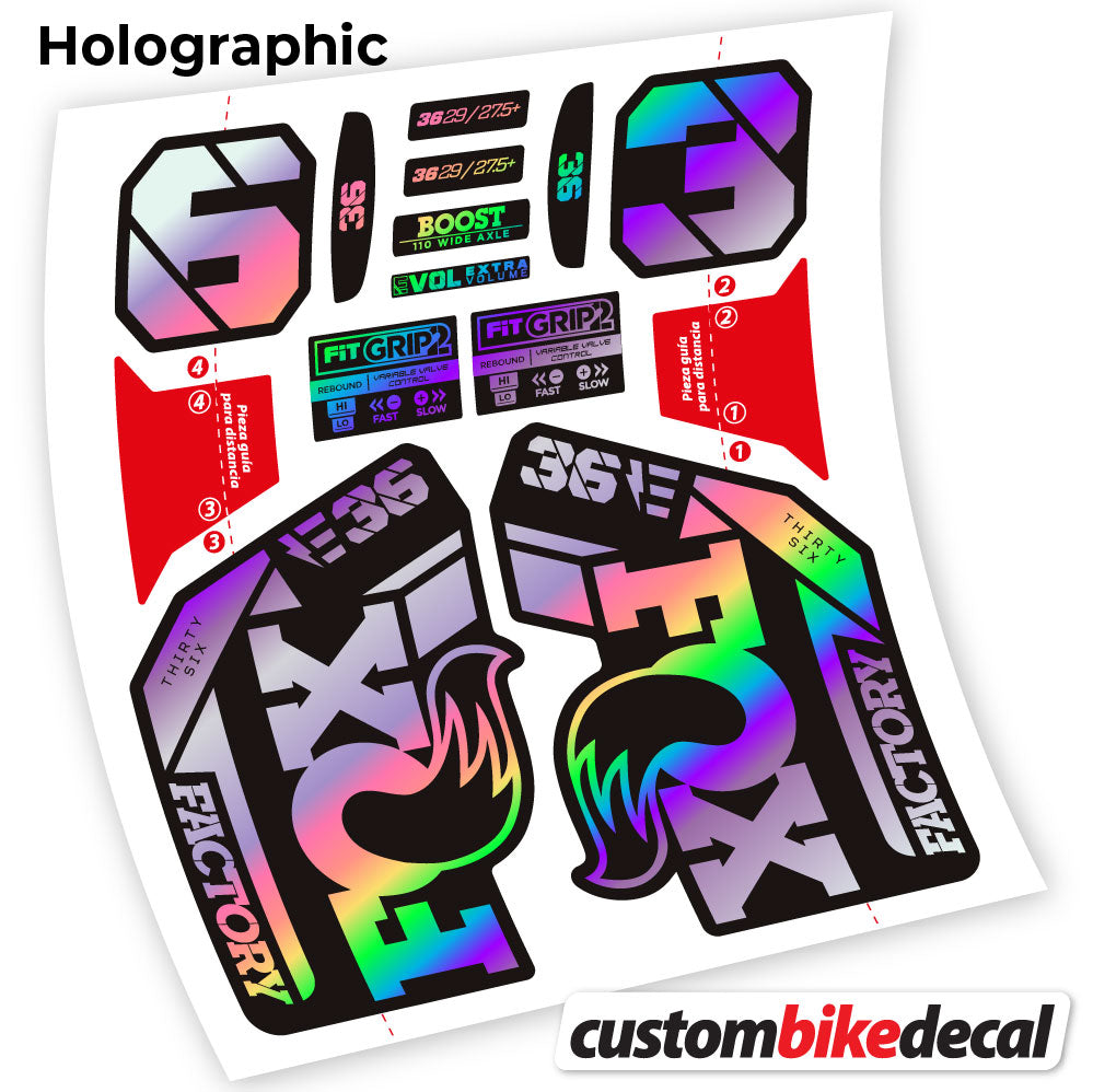 Hollographic decal for Fox E-Bike Factory 2021 fork – bike sticker vinyl