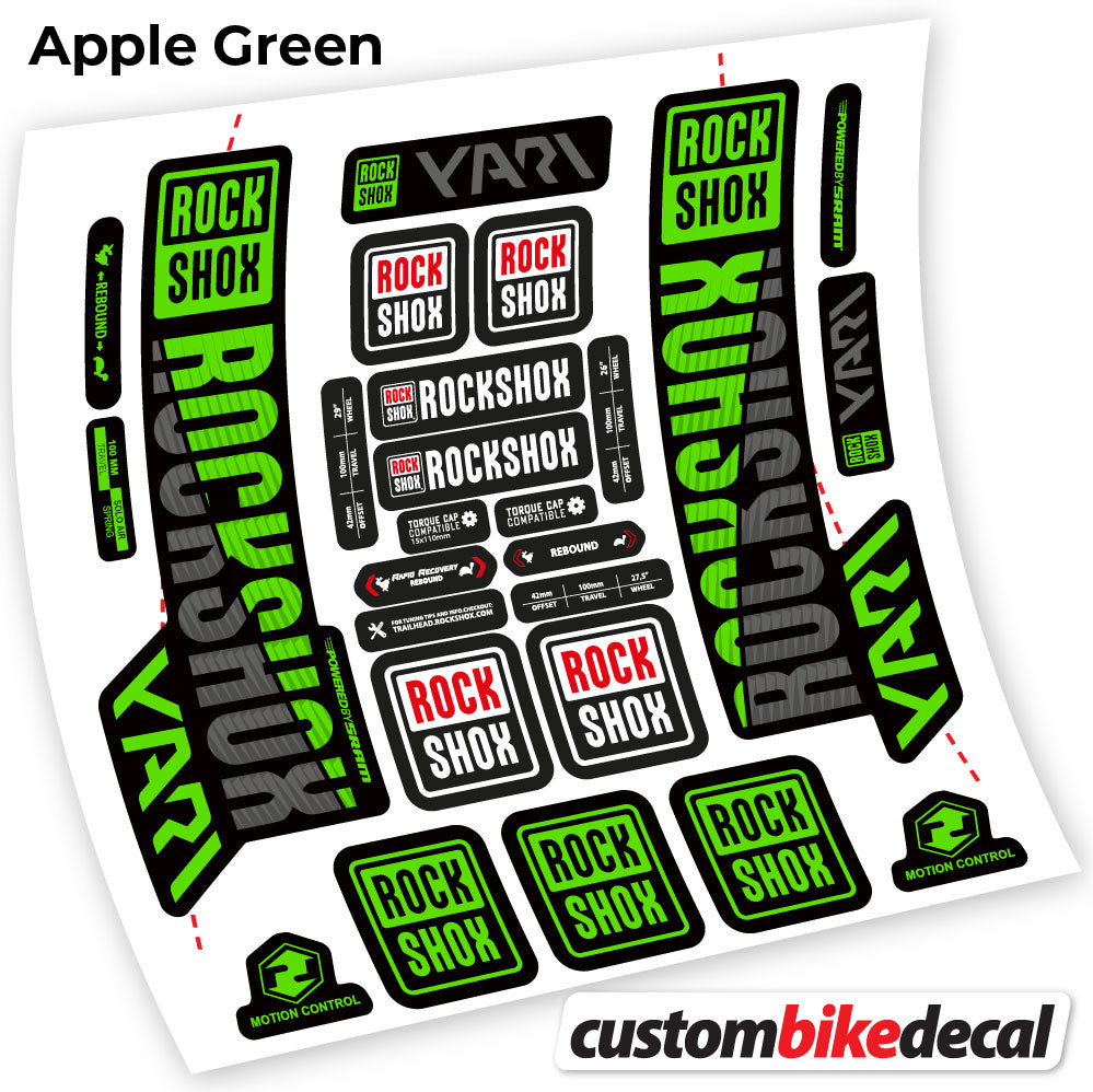 Apple Green decal for Rock Shox Yari 2018 fork – bike sticker vinyl