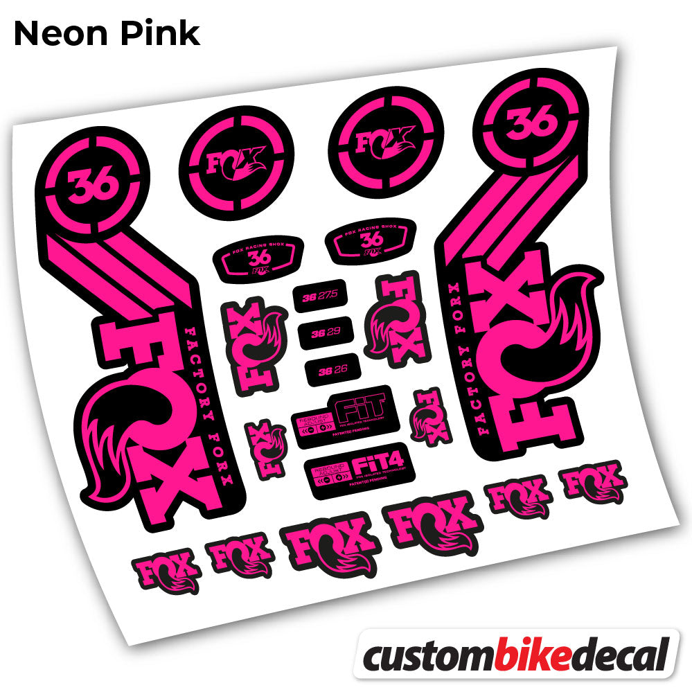 Neon Pink decal for Fox 36 Heritage 2016 fork – bike sticker vinyl