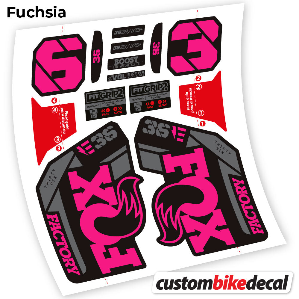 Fuchsia decal for Fox E-Bike Factory 2021 fork – bike sticker vinyl