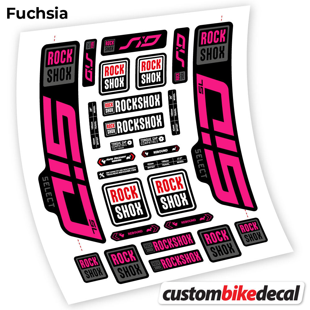 Fuchsia decal for Rock Shox Sid Select SL 2021 fork 29" – bike sticker vinyl