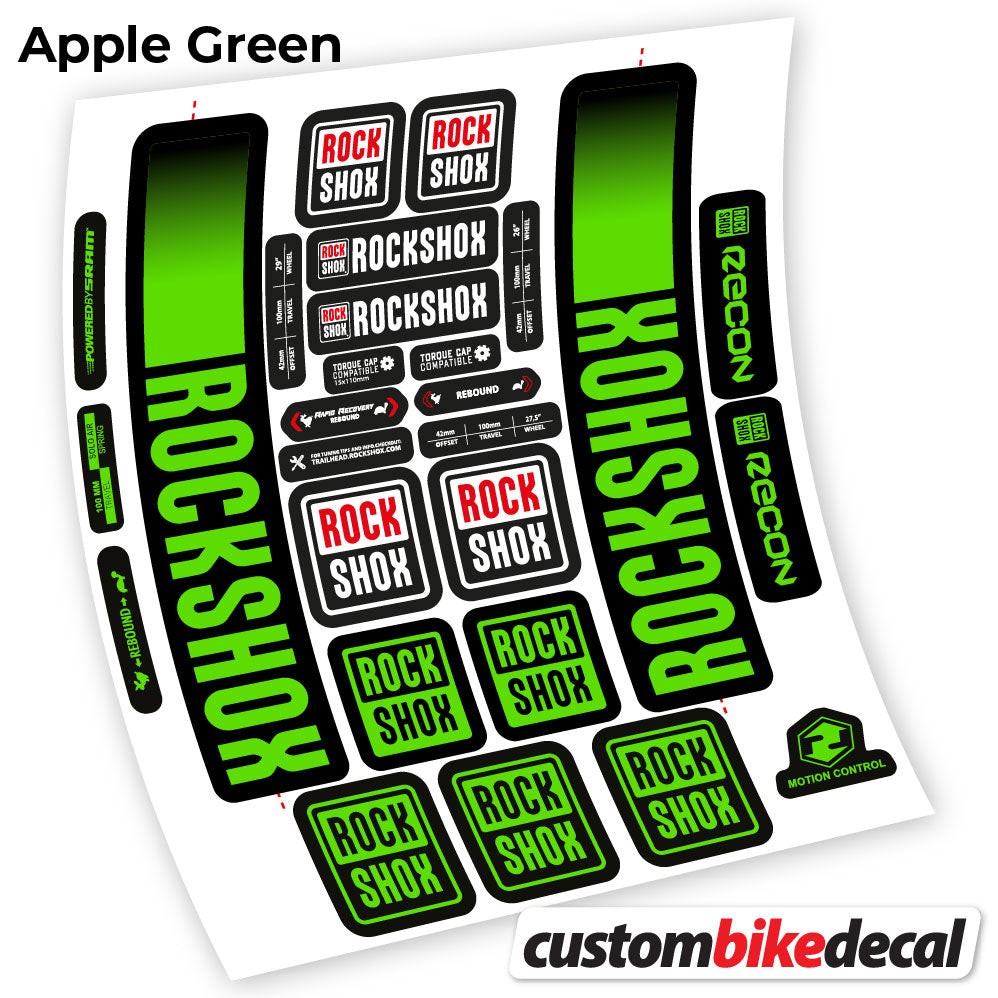Apple Green decal for Rock Shox Recon 2021 fork – bike sticker vinyl