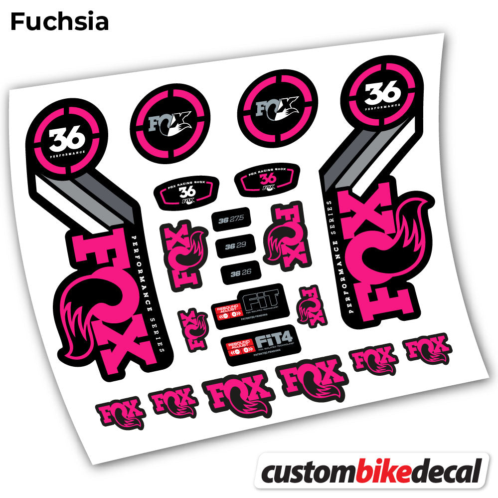Fuchsia decal for . Fox 36 Performance 2016 fork – bike sticker vinyl
