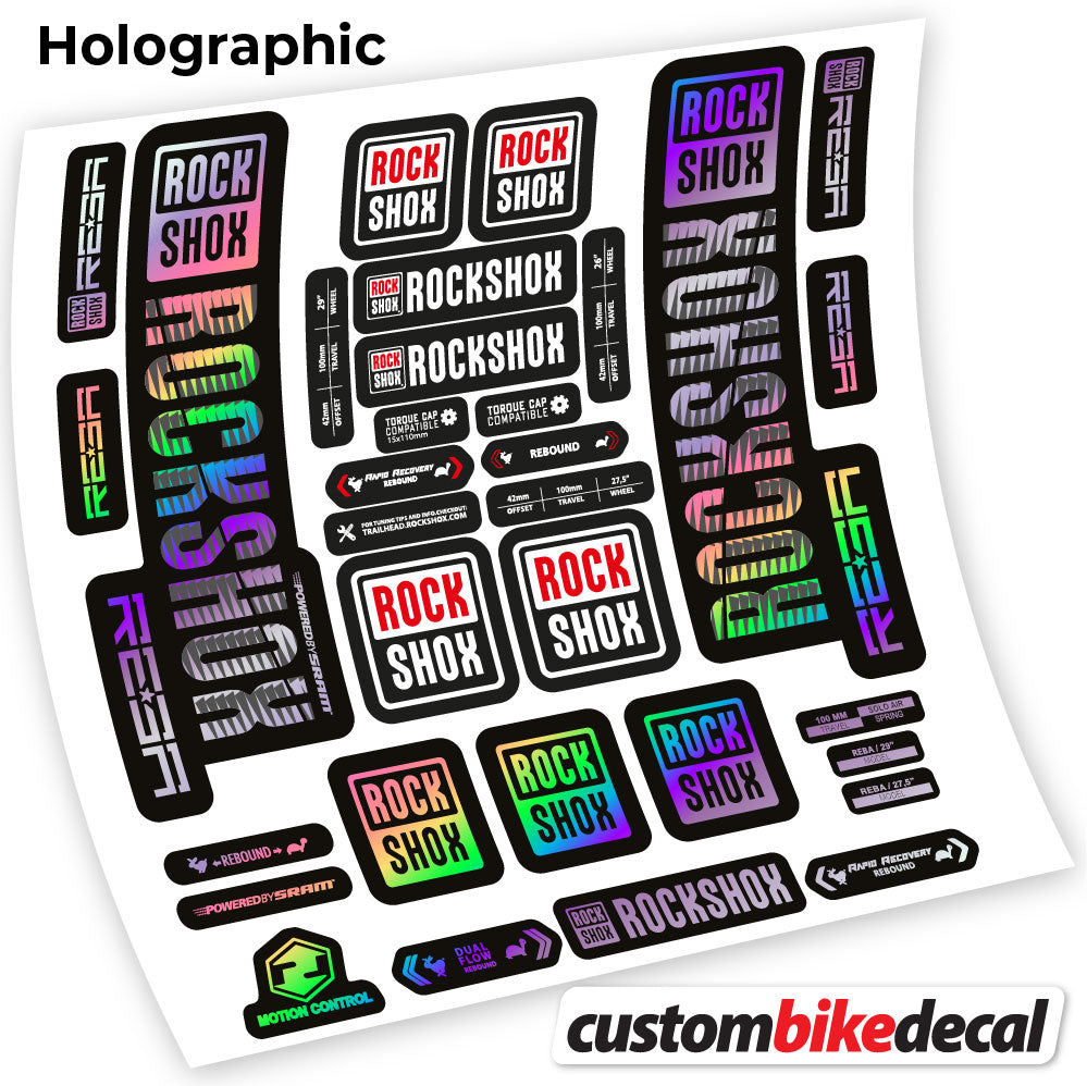 Hollographic decal for Rock Shox Reba 2019 fork 29" – bike sticker vinyl