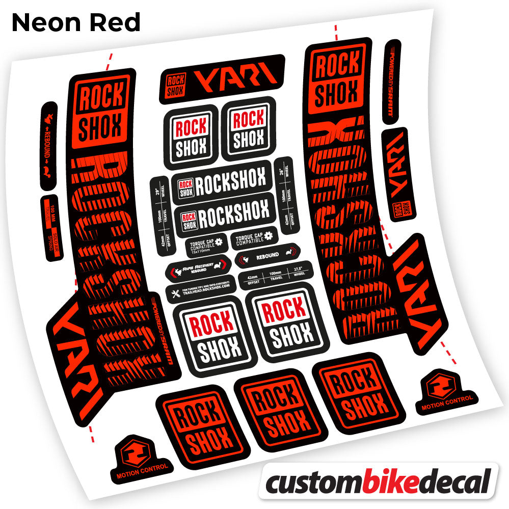 Neon Red decal for Rock Shox Yari 2018 fork – bike sticker vinyl