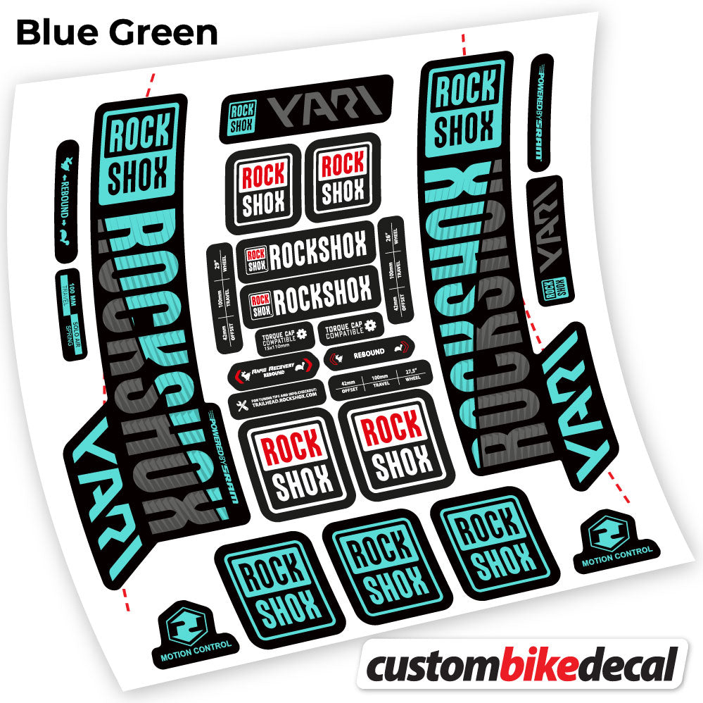 Blue Green decal for Rock Shox Yari 2018 fork – bike sticker vinyl