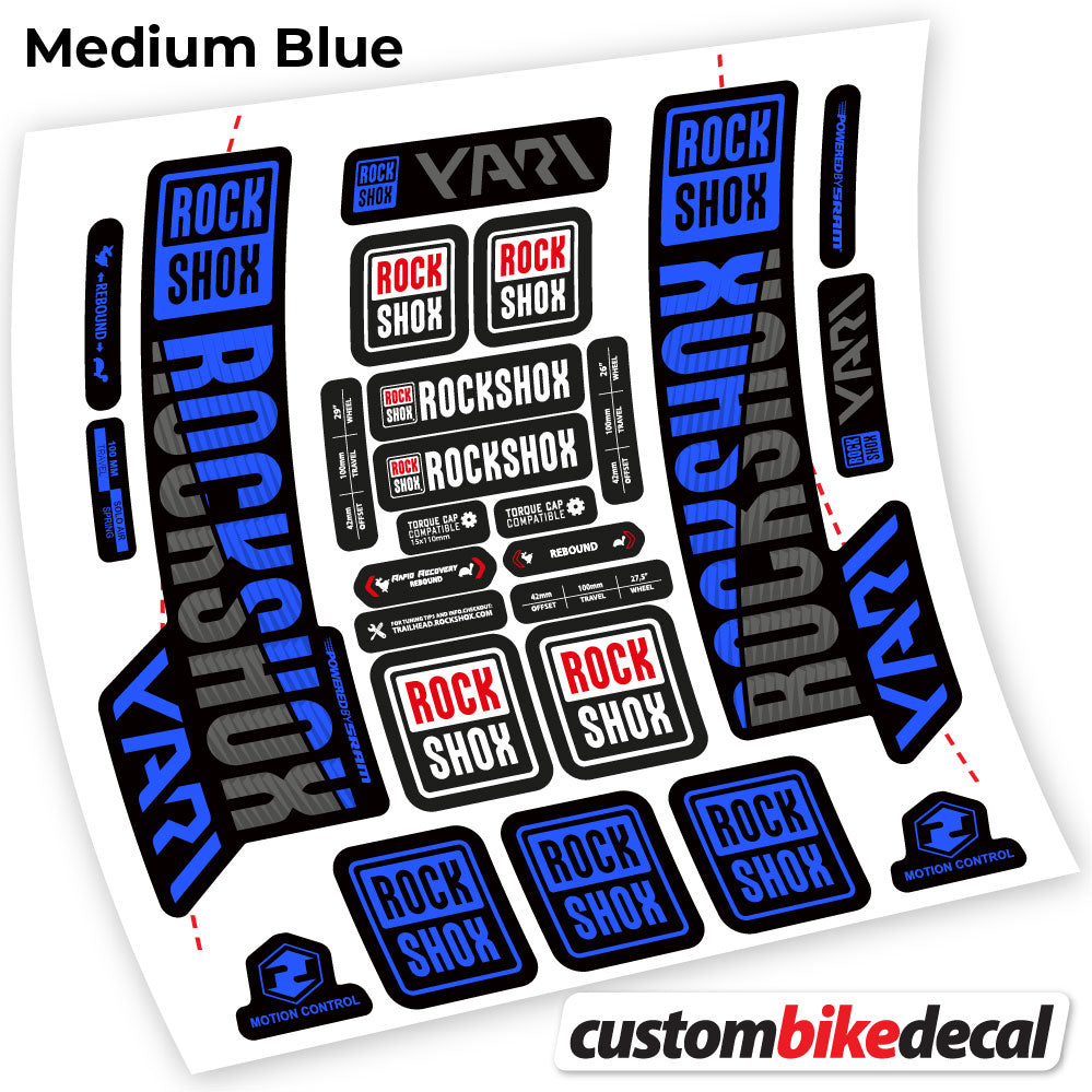 Medium Blue decal for Rock Shox Yari 2018 fork – bike sticker vinyl
