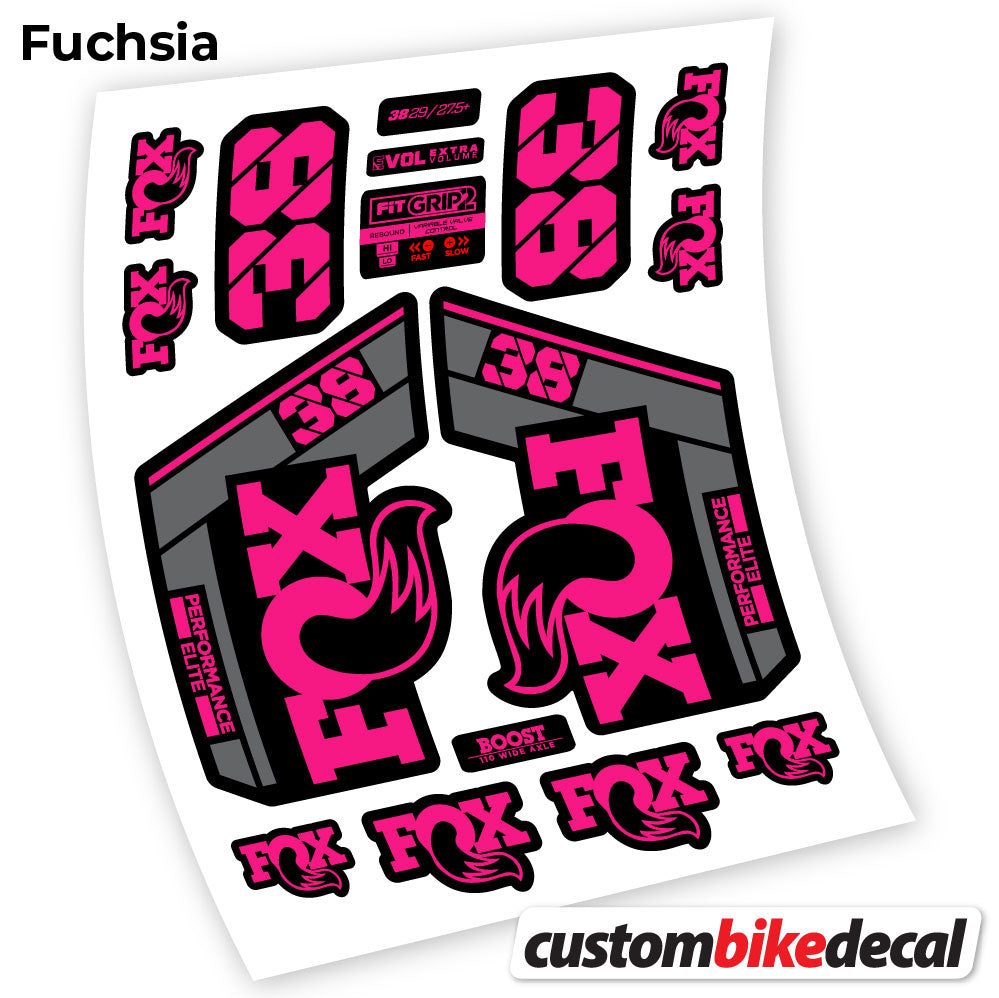 Fuchsia decal for Fox 38 Performance Elite 2021 fork – bike sticker vinyl
