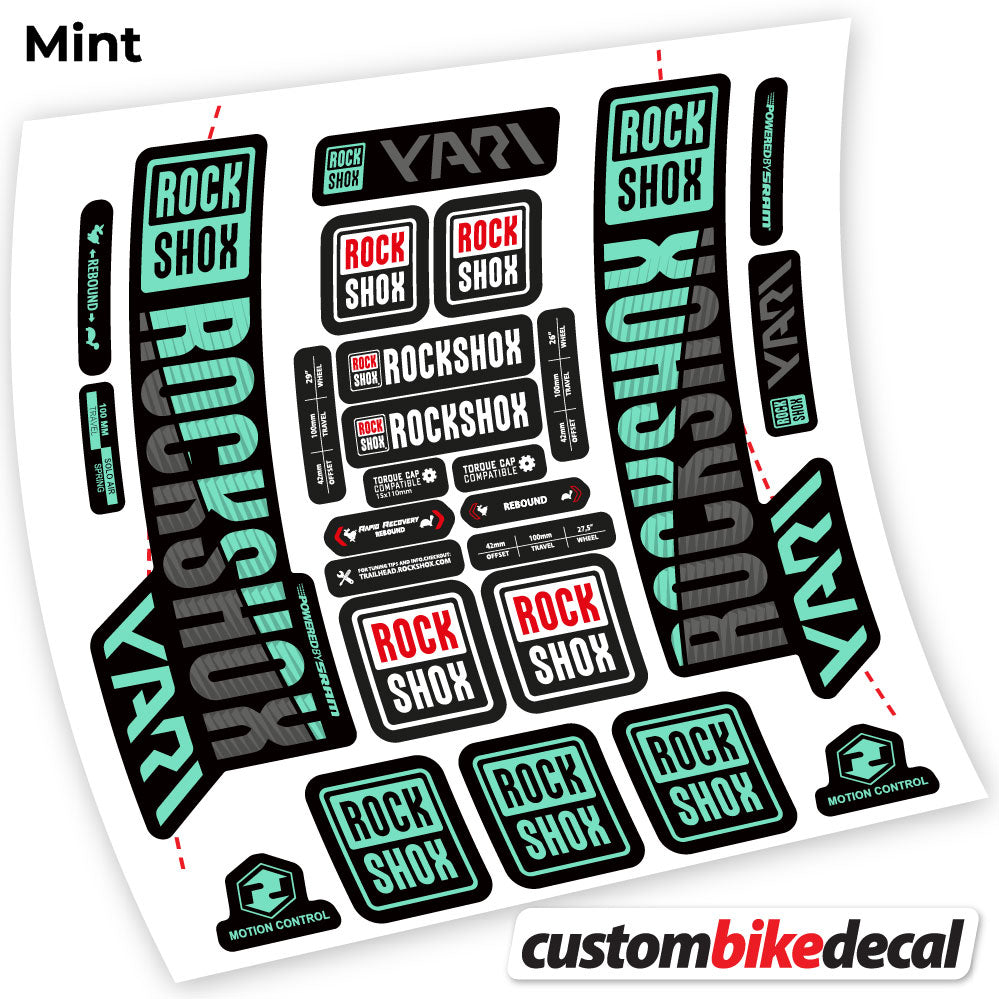 Mint decal for Rock Shox Yari 2018 fork – bike sticker vinyl