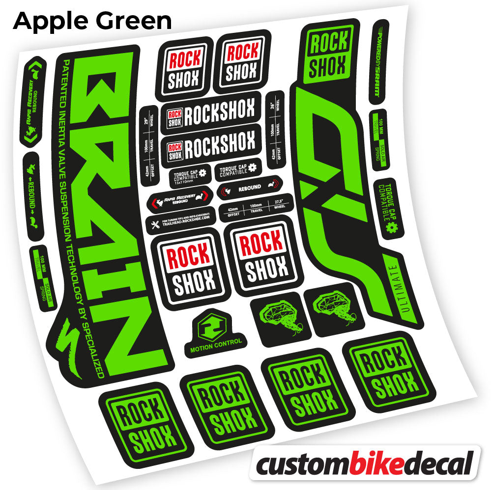 Apple Green decal for Rock Shox Sid Brain Ultimate fork – bike sticker vinyl