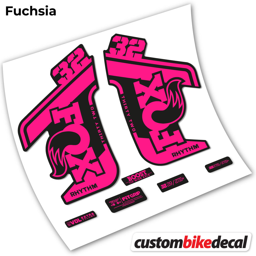 Fuchsia decal for Fox Rhythm fork – bike sticker vinyl