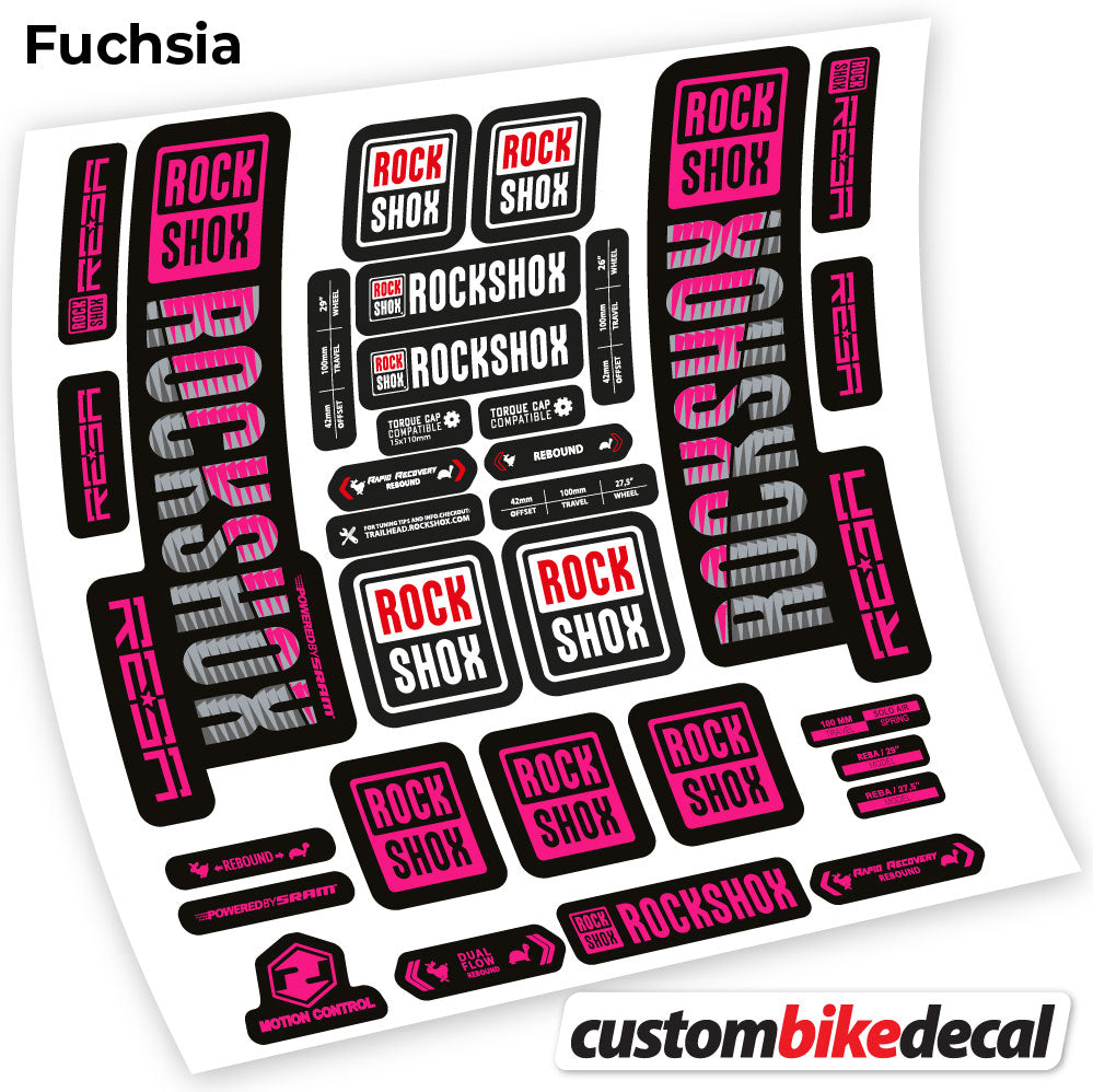Fuchsia decal for Rock Shox Reba 2019 fork 29" – bike sticker vinyl