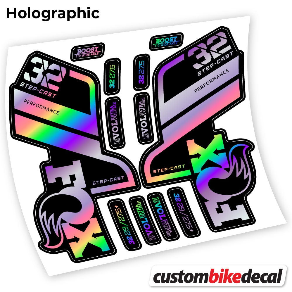 Hollographic decal for Fox 32 SC Performance Step Cast 2021 fork – bike sticker vinyl
