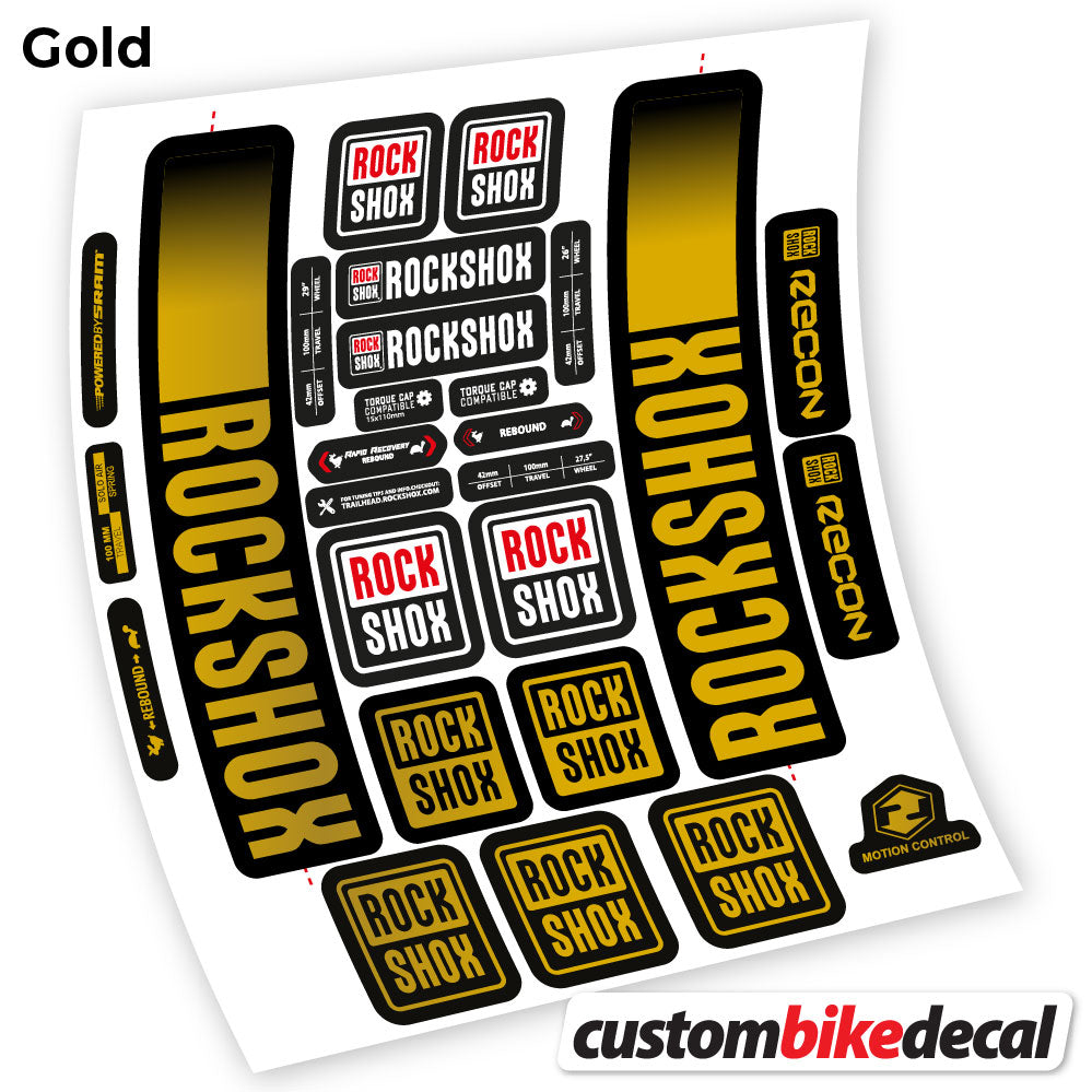 Gold decal for Rock Shox Recon 2021 fork – bike sticker vinyl