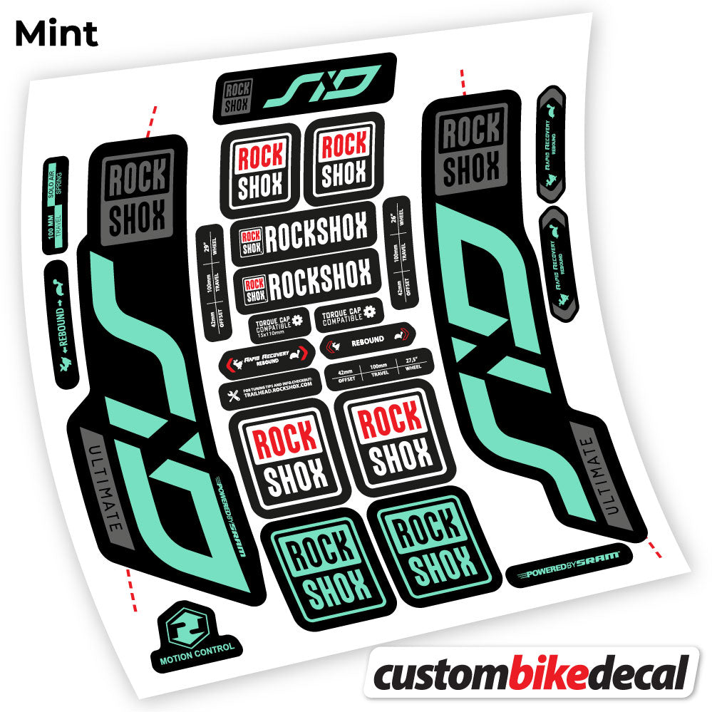 Mint decal for Rock Shox Sid Ultimate 2020 fork – bike sticker vinyl