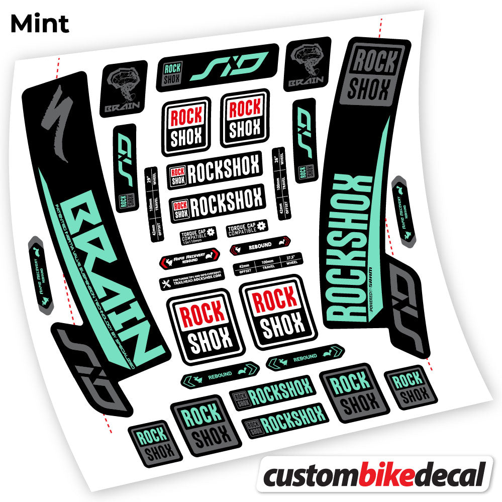 Mint decal for Rock Shox Sid Brain 2018 fork – bike sticker vinyl