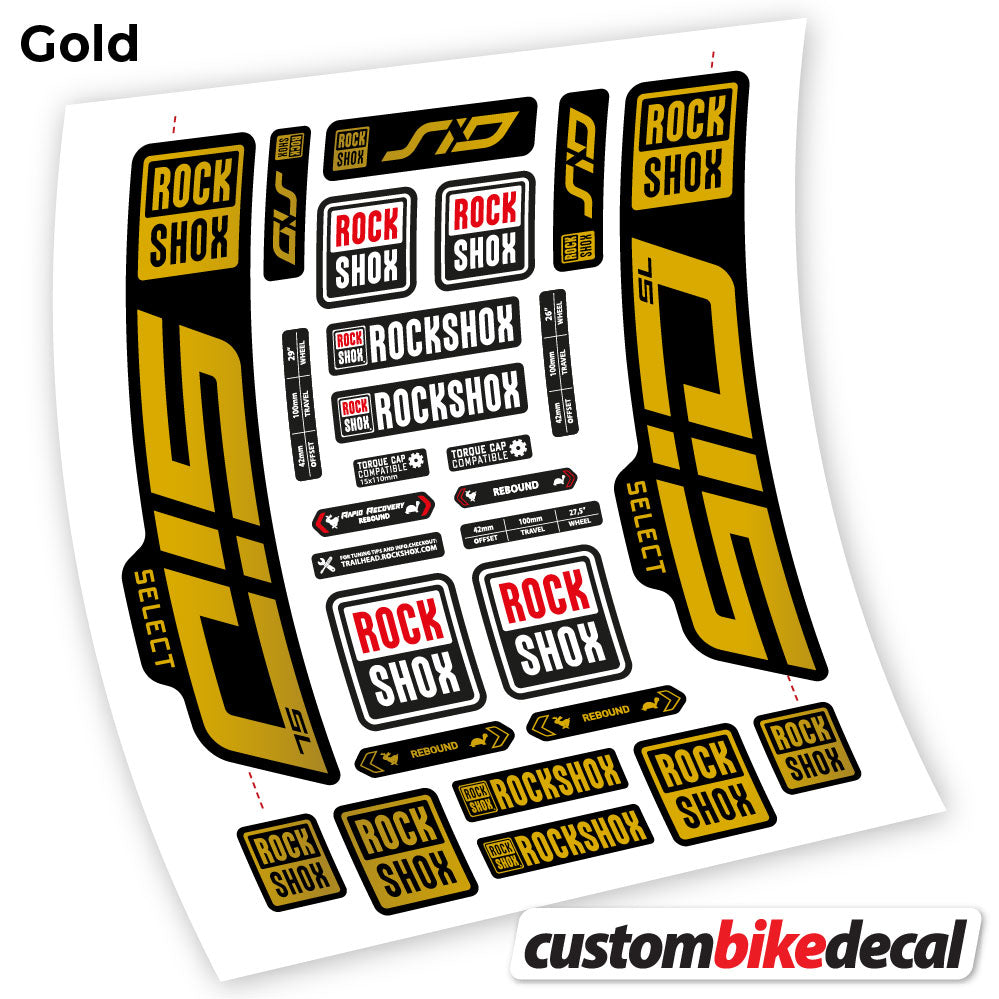 Gold decal for Rock Shox Sid Select SL 2021 fork 29" – bike sticker vinyl