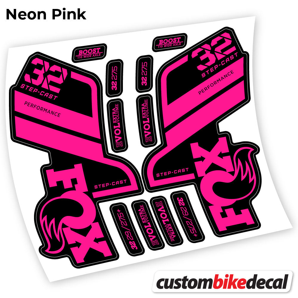 Neon Pink decal for Fox 32 SC Performance Step Cast 2021 fork – bike sticker vinyl