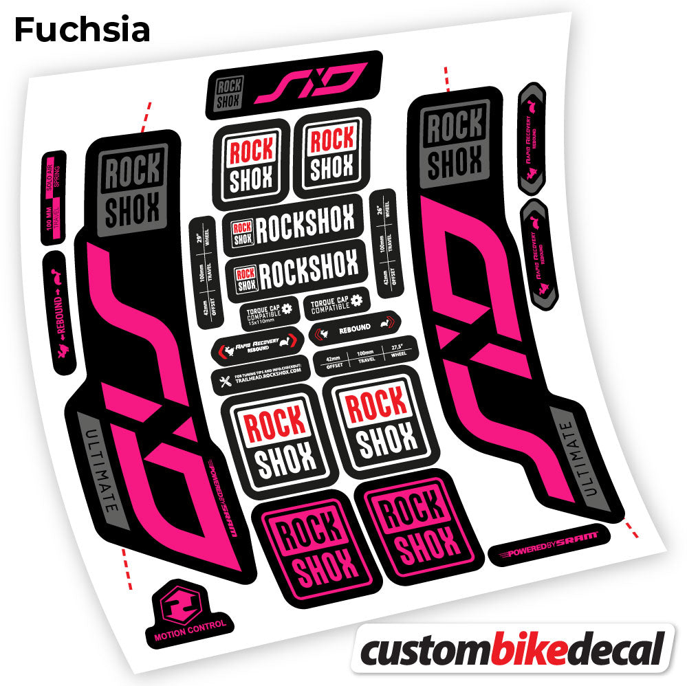 Fuchsia decal for Rock Shox Sid Ultimate 2020 fork – bike sticker vinyl