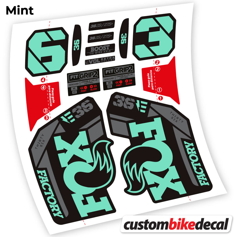 Mint decal for Fox E-Bike Factory 2021 fork – bike sticker vinyl
