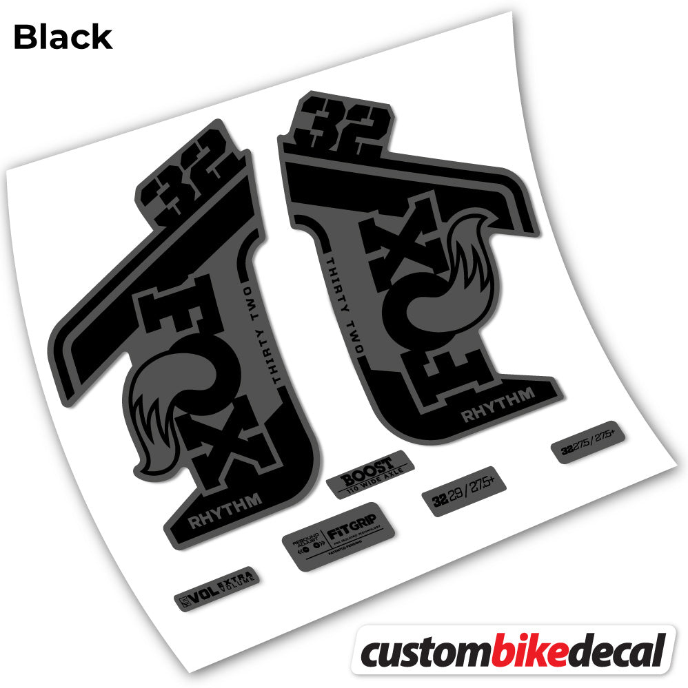 Black decal for Fox Rhythm fork – bike sticker vinyl
