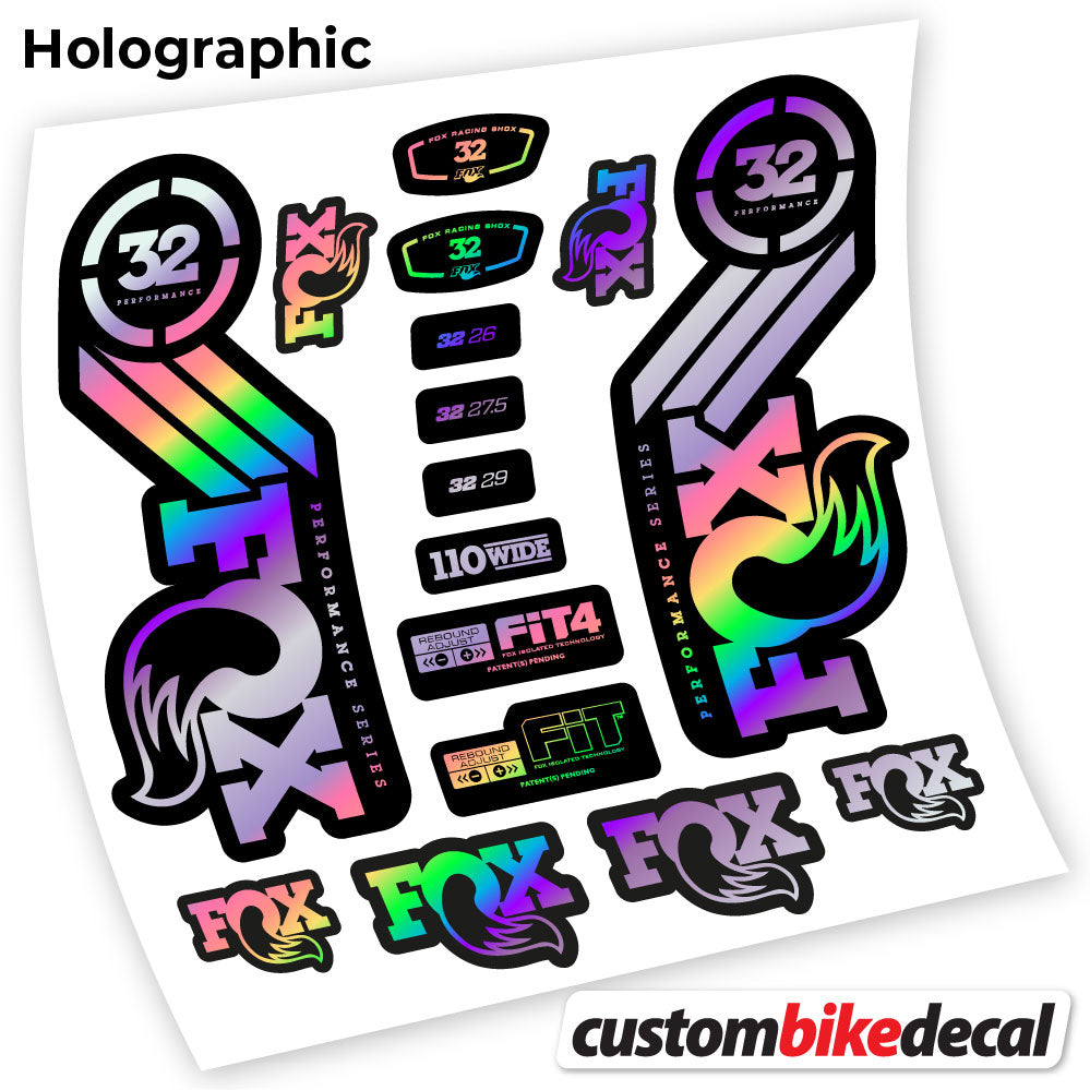 Hollographic decal for Fox 32 Performance 2016 fork – bike sticker vinyl