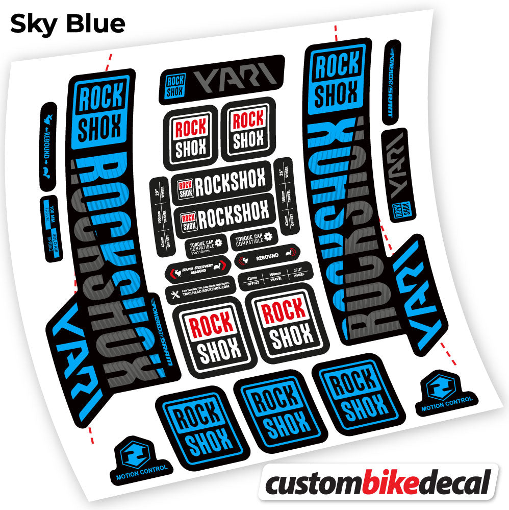 Sky Blue decal for Rock Shox Yari 2018 fork – bike sticker vinyl