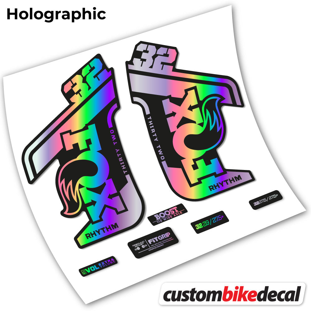 Hollographic decal for Fox Rhythm fork – bike sticker vinyl