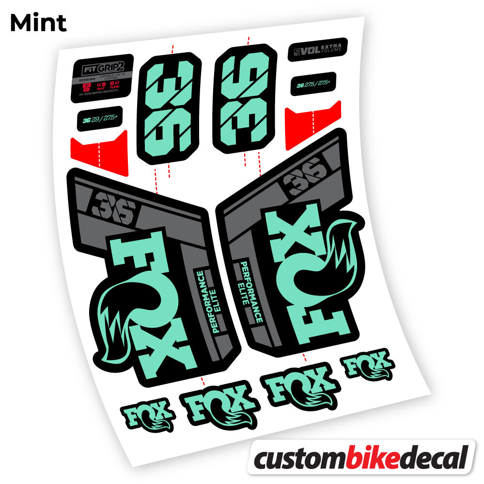 Mint decal for Fox 36 Performance Elite 2021 fork – bike sticker vinyl