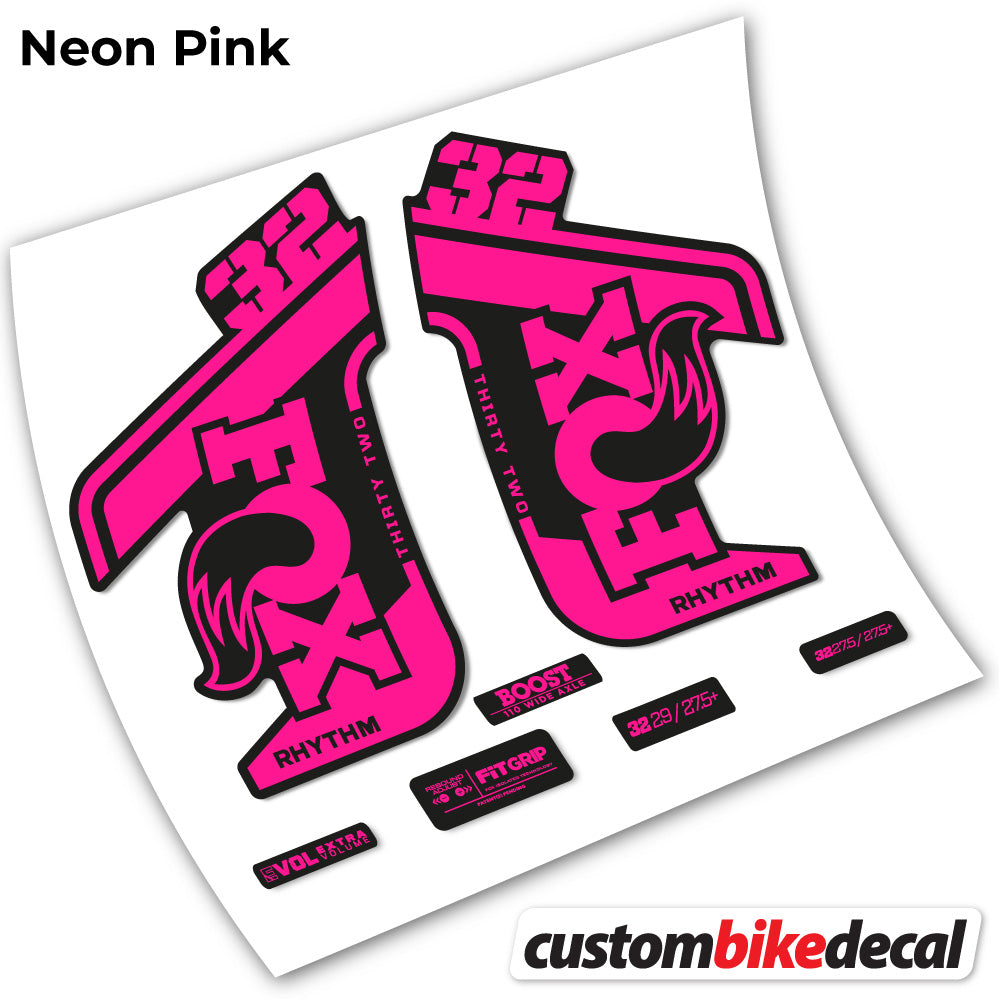 Neon Pink decal for Fox Rhythm fork – bike sticker vinyl