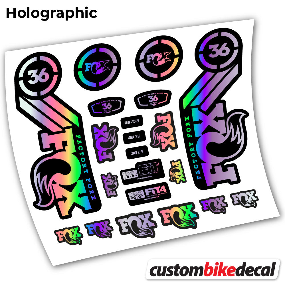 Hollographic decal for Fox 36 Heritage 2016 fork – bike sticker vinyl