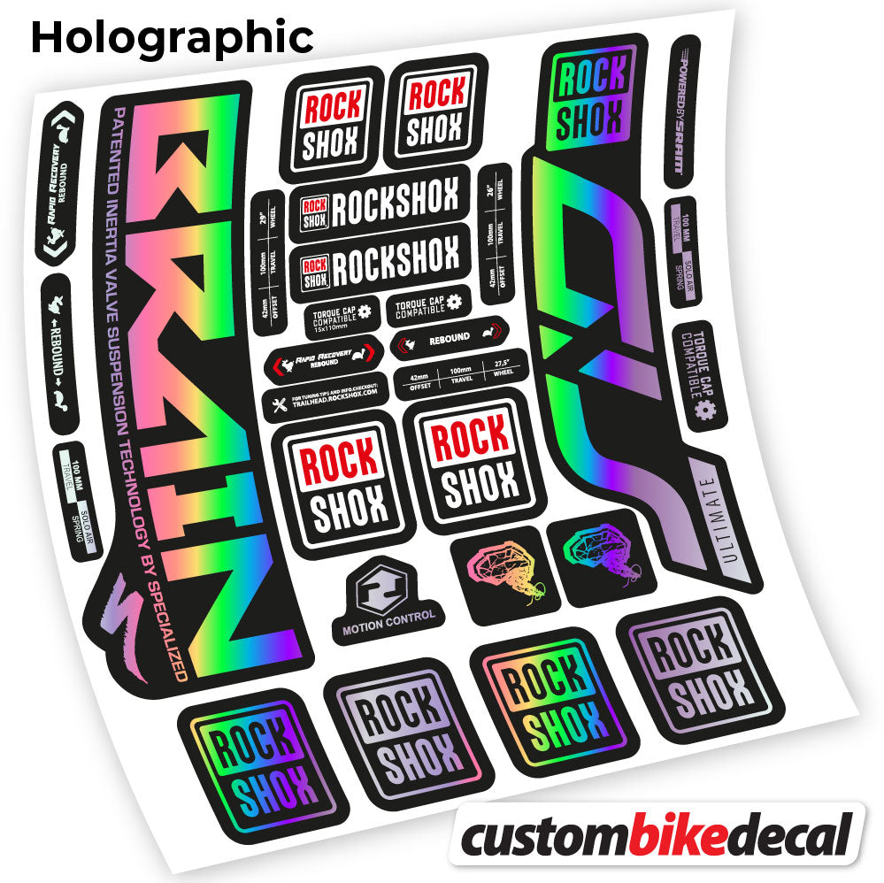 Hollographic decal for Rock Shox Sid Brain Ultimate fork – bike sticker vinyl