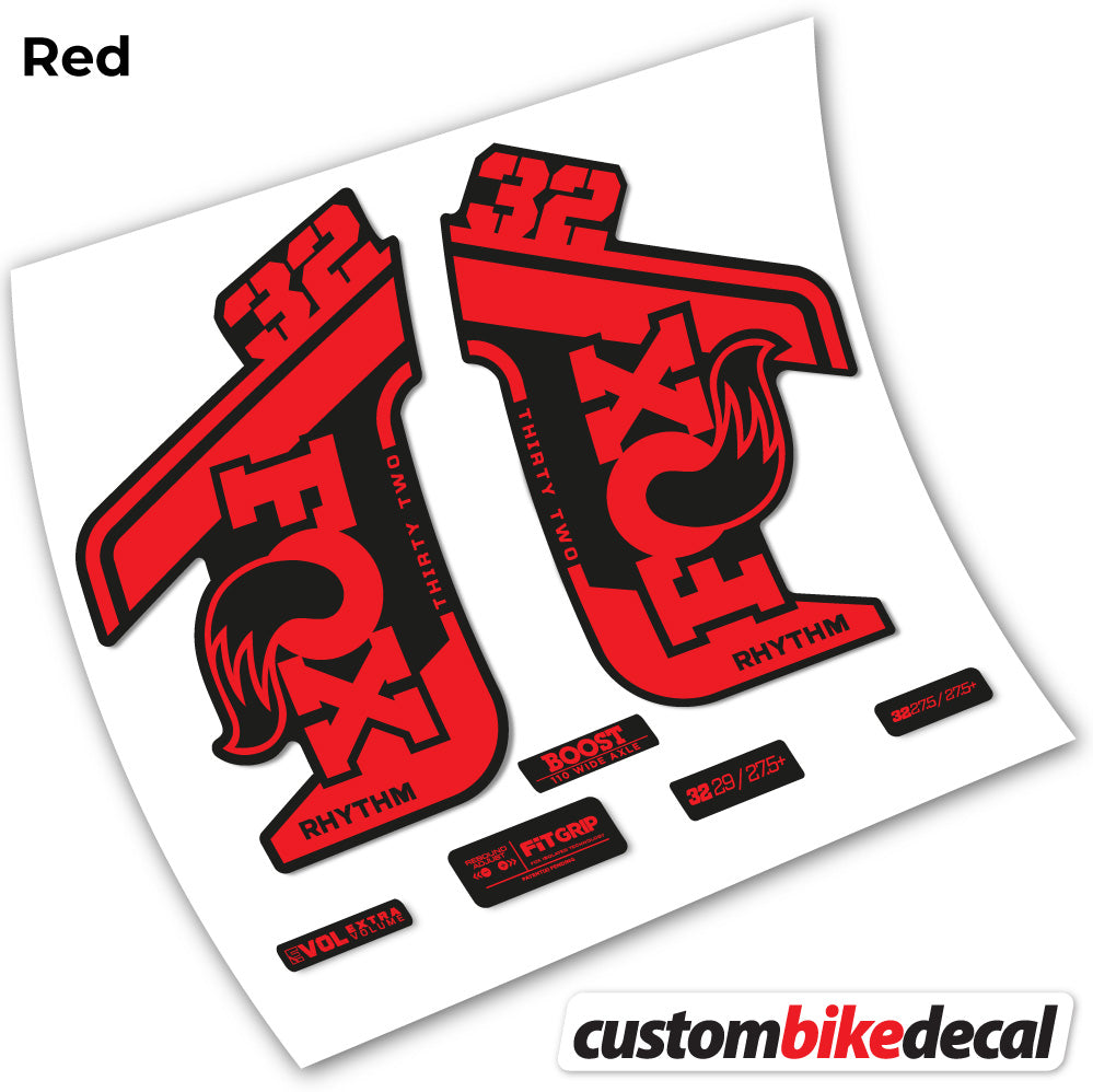 Red decal for Fox Rhythm fork – bike sticker vinyl