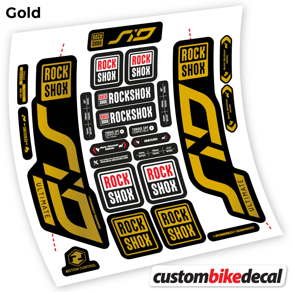 Gold decal for Rock Shox Sid Ultimate 2020 fork – bike sticker vinyl