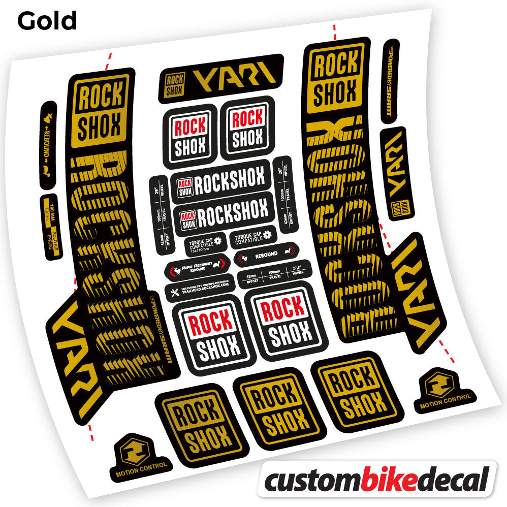 Gold decal for Rock Shox Yari 2018 fork – bike sticker vinyl