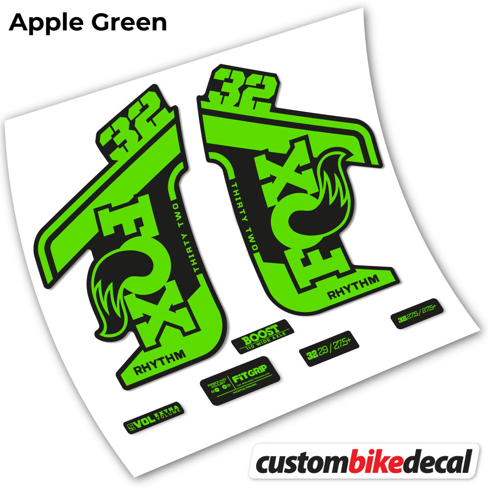 Apple Green decal for Fox Rhythm fork – bike sticker vinyl
