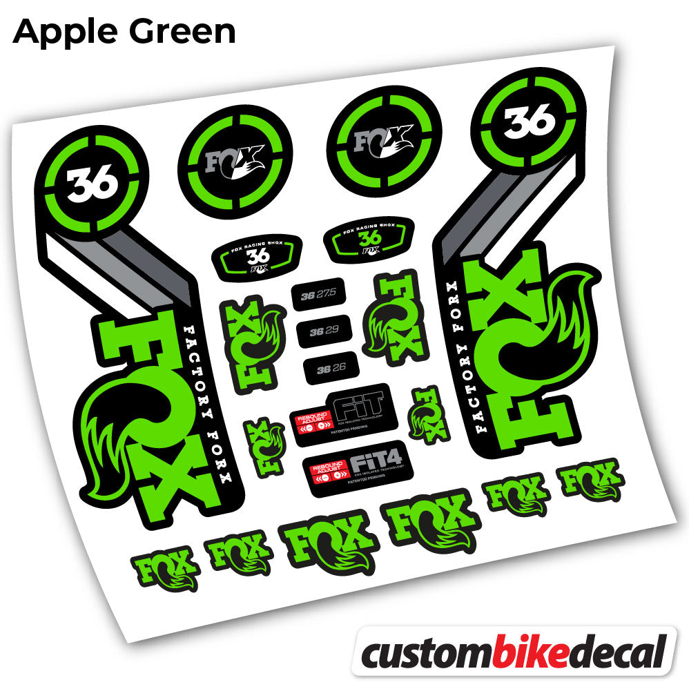 Apple Green decal for Fox 36 Heritage 2016 fork – bike sticker vinyl