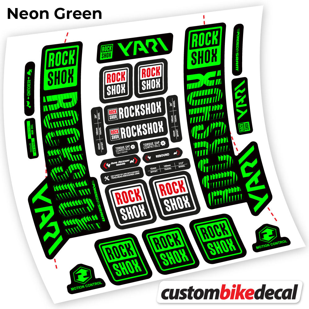 Neon Green decal for Rock Shox Yari 2018 fork – bike sticker vinyl