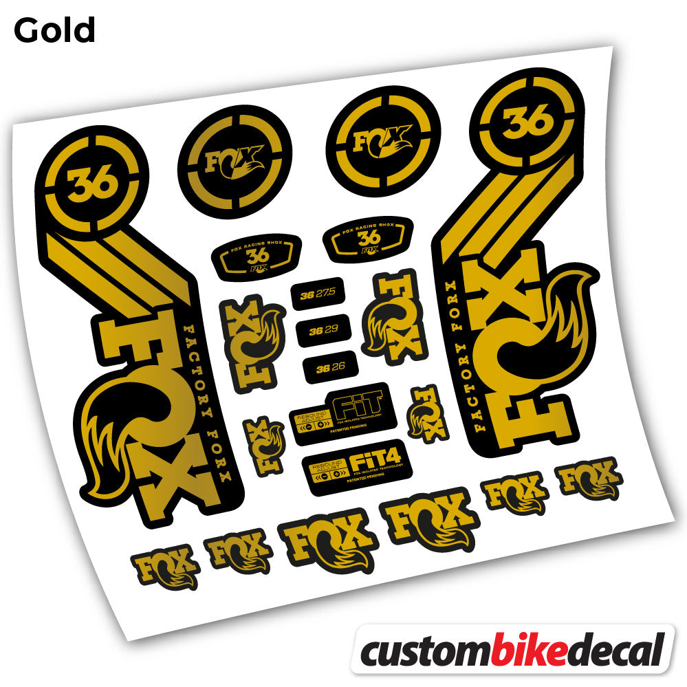 Gold decal for Fox 36 Heritage 2016 fork – bike sticker vinyl