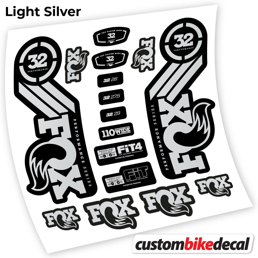 Light Silver decal for Fox 32 Performance 2016 fork – bike sticker vinyl