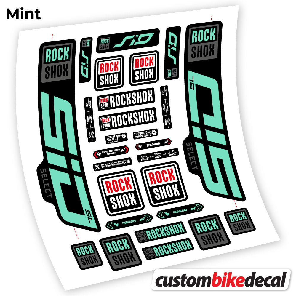 Mint decal for Rock Shox Sid Select SL 2021 fork 29" – bike sticker vinyl