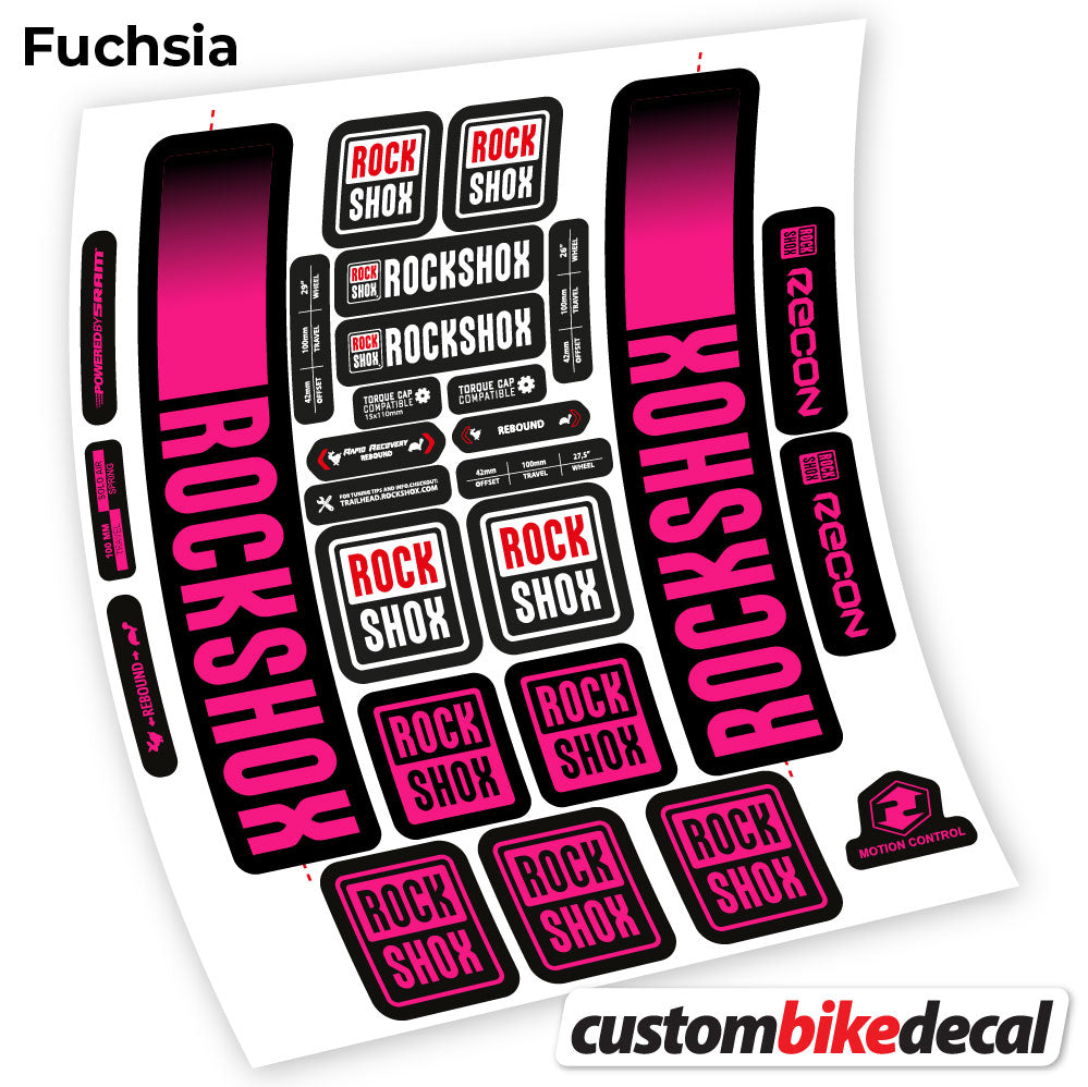 Fuchsia decal for Rock Shox Recon 2021 fork – bike sticker vinyl