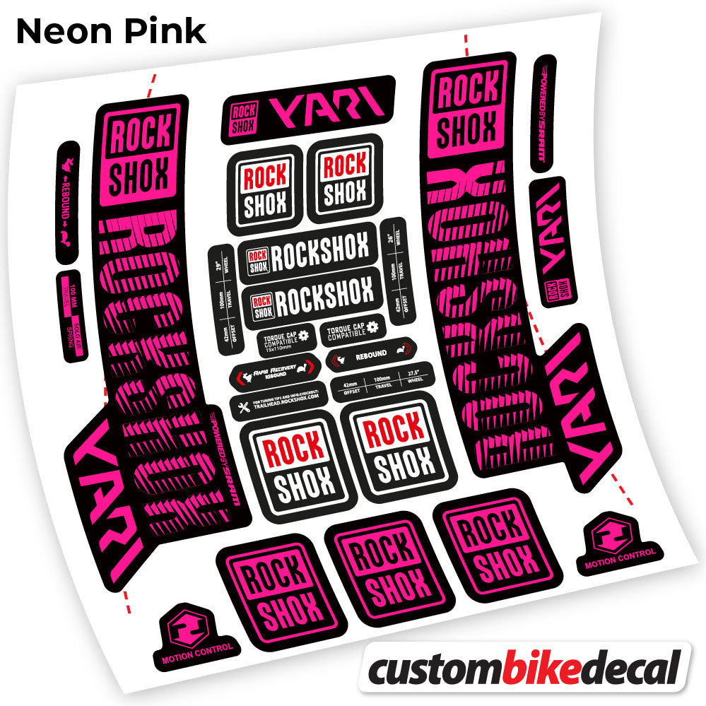 Neon Pink decal for Rock Shox Yari 2018 fork – bike sticker vinyl