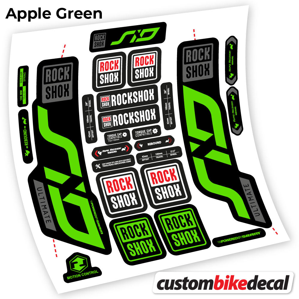Apple Green decal for Rock Shox Sid Ultimate 2020 fork – bike sticker vinyl