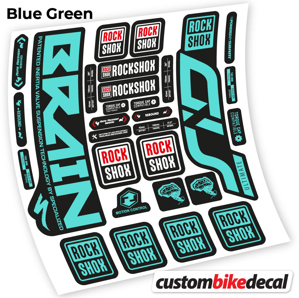 Blue Green decal for Rock Shox Sid Brain Ultimate fork – bike sticker vinyl