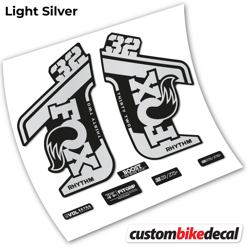 Light Silver decal for Fox Rhythm fork – bike sticker vinyl