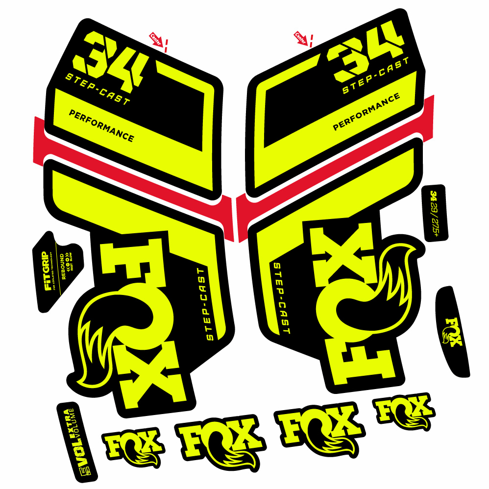 Stickers Fox 34 Performance SC 2022 compatibles Autocollants fourche VTT 29"
