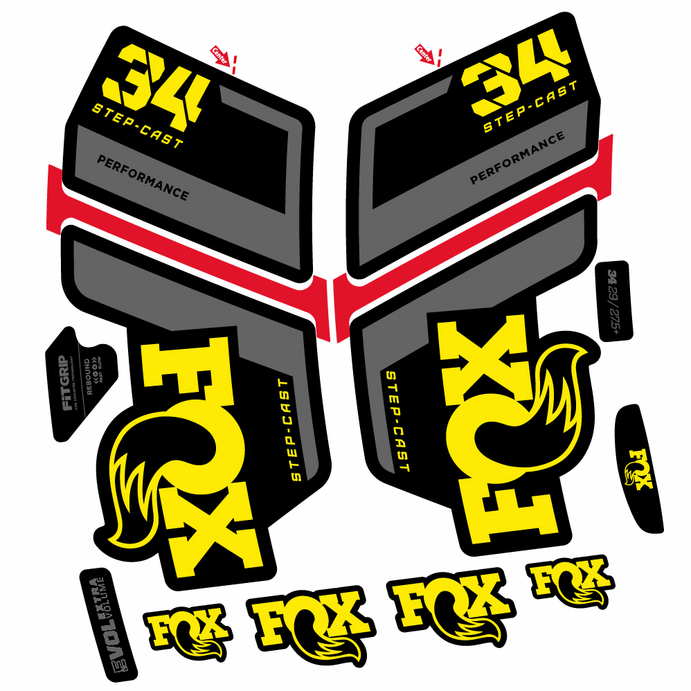 Stickers Fox 34 Performance SC 2022 compatibles Autocollants fourche VTT 29"